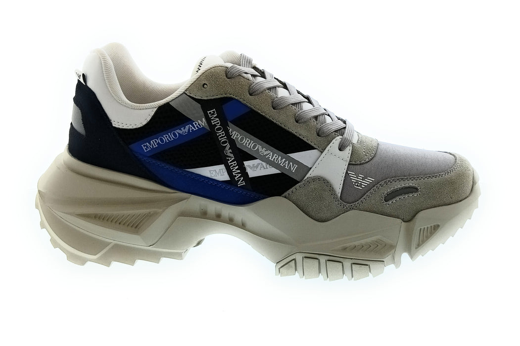 Emporio Armani Men's Black Navy Chunky Trail Sneakers-10