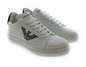 Emporio Armani Men's White Black Eagle Logo Low-Top Sneakers-6.5