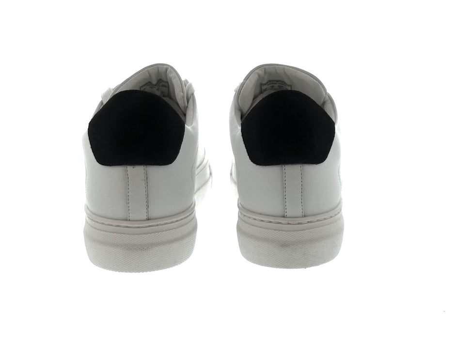 Emporio Armani Men's White Black Eagle Logo Low-Top Sneakers-