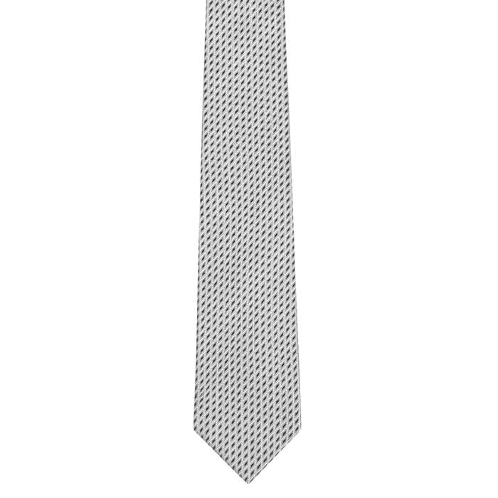 Emporio Armani Silk Blend Silver Grey Diamond 3in Tie – Made in Italy