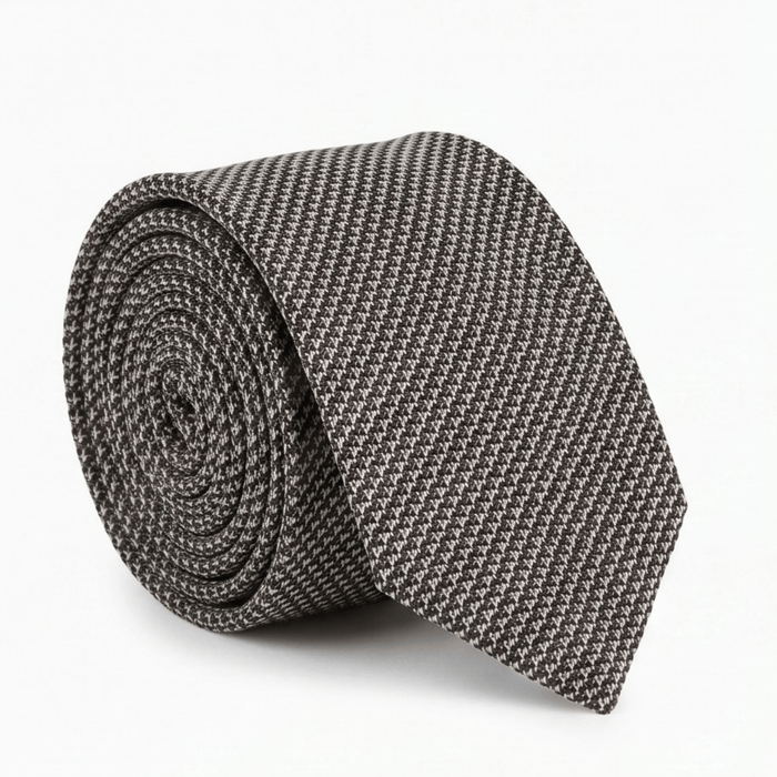 Emporio Armani Silk Blend Tan Black Line Print 2in Tie – Made in Italy