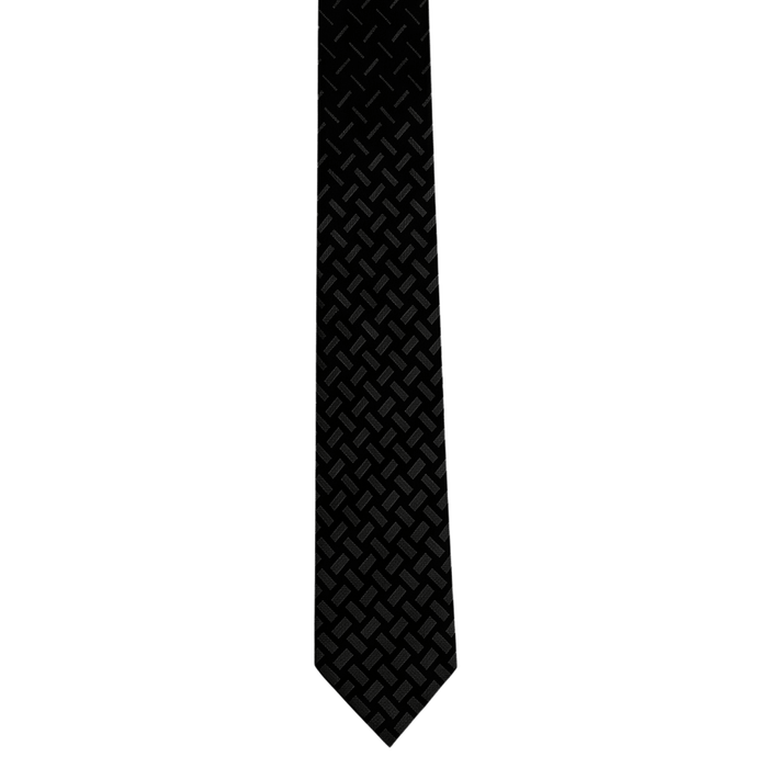 Emporio Armani Silk Blend Black Grey Rectangle 2in Tie – Made in Italy