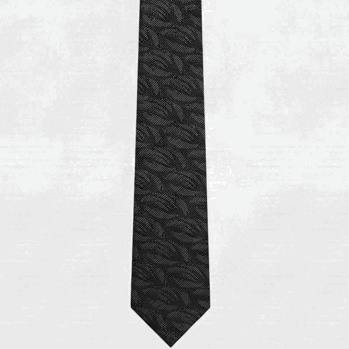 Emporio Armani Silk Black Silver Wave 3in Tie – Made in Italy