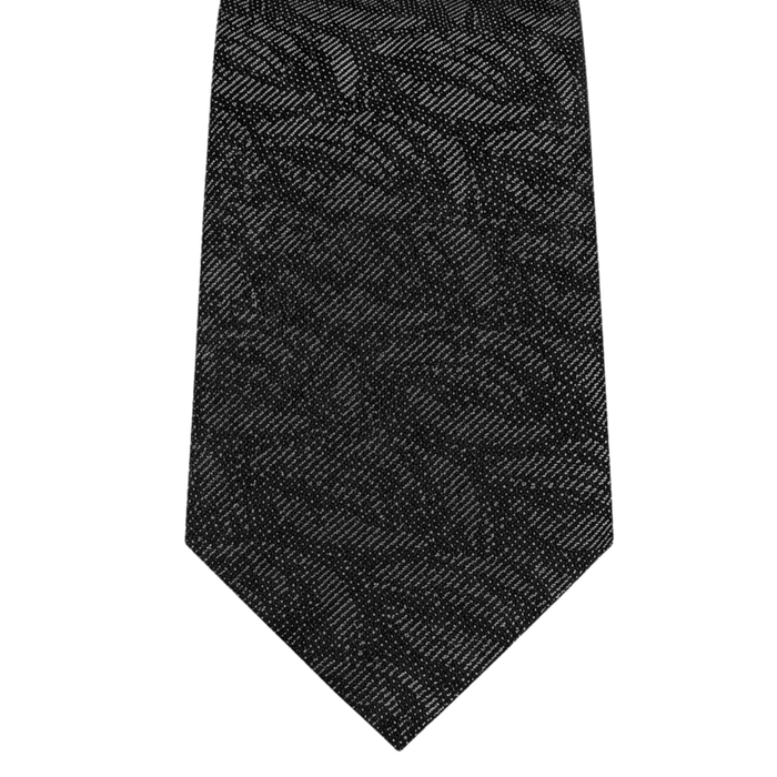 Emporio Armani Silk Black Silver Wave 3in Tie – Made in Italy