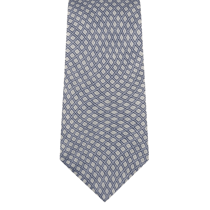 Emporio Armani Silk Blue Squared 3in Tie – Made in Italy