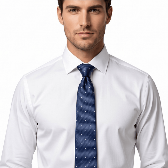 Emporio Armani Silk Blue Dotted 3in Tie – Made in Italy