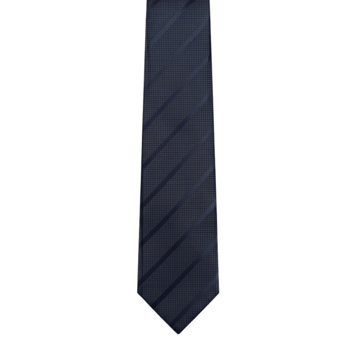 Emporio Armani Silk Blue Quarter Striped 3in Tie – Made in Italy