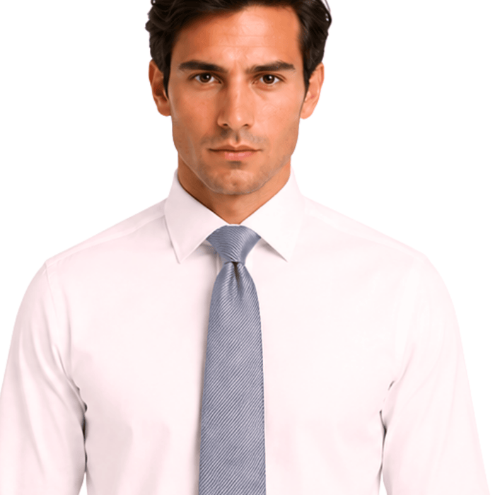 Emporio Armani Silk Silver Blue Striped 3in Tie – Made in Italy