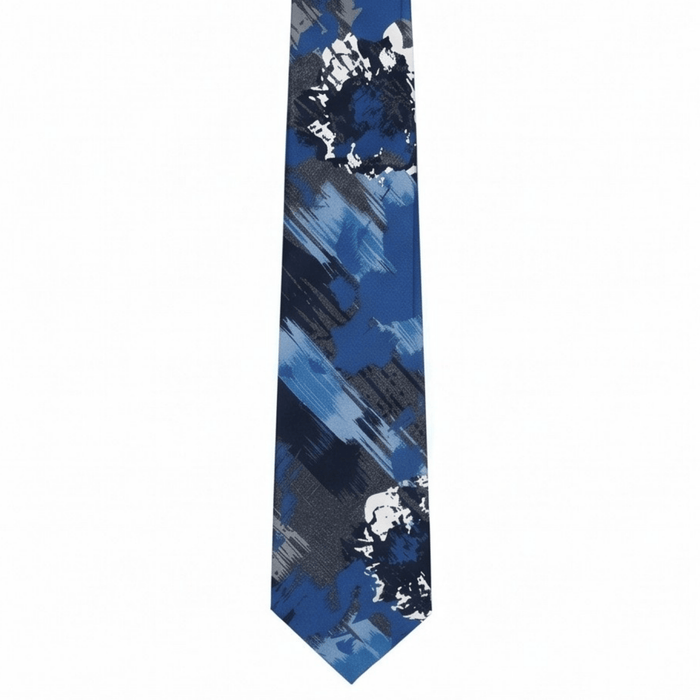 Emporio Armani Silk Blue Floral Stroke 3in Tie – Made in Italy