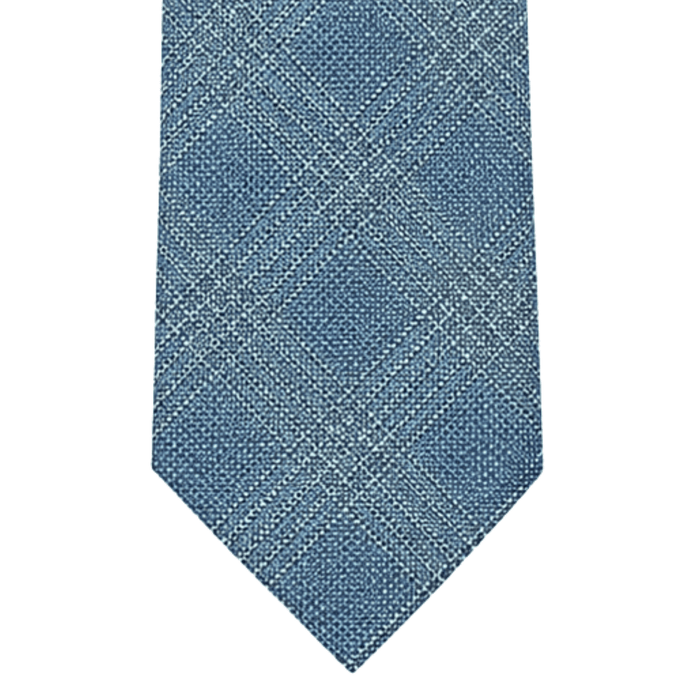 Emporio Armani Silk Blue Silver Square 3in Tie – Made in Italy