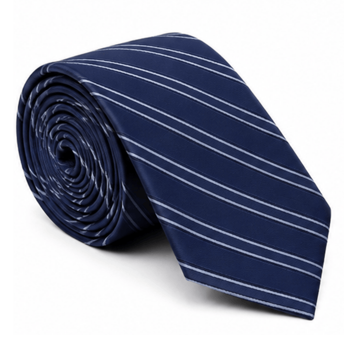 Emporio Armani Silk Deep Blue Striped 3in Tie – Made in Italy