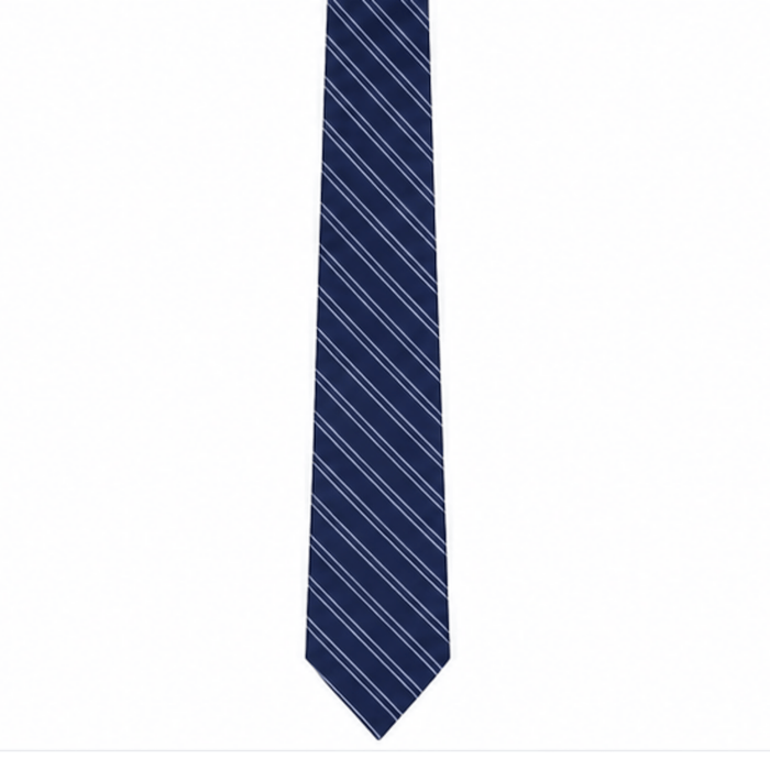 Emporio Armani Silk Deep Blue Striped 3in Tie – Made in Italy