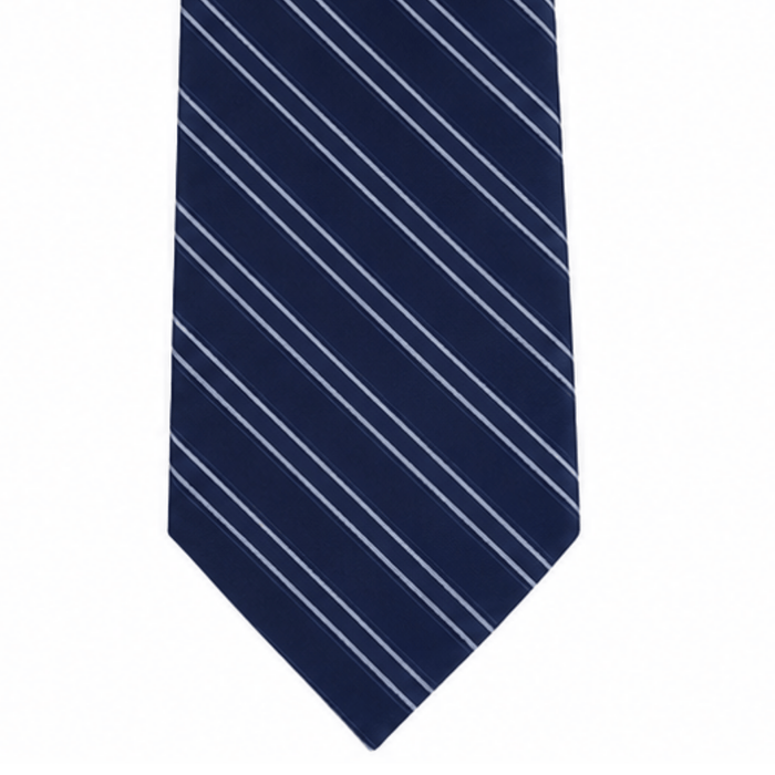 Emporio Armani Silk Deep Blue Striped 3in Tie – Made in Italy