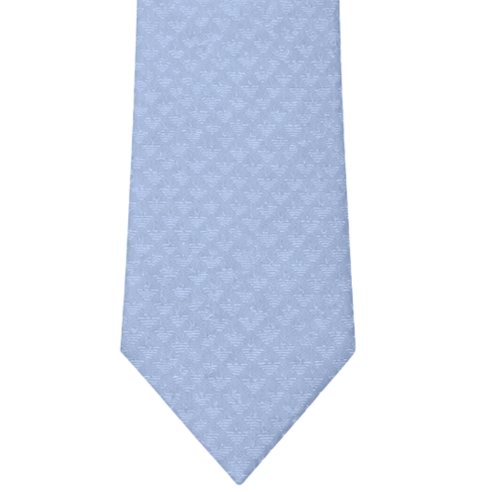 Emporio Armani Silk Blue Mist Logo 3in Tie – Made in Italy