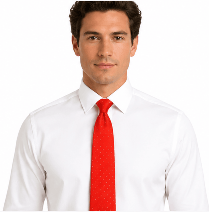 Emporio Armani Silk Red Dotted 3in Tie – Made in Italy