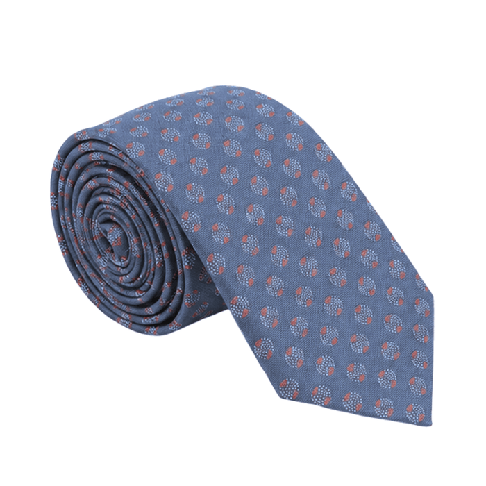 Emporio Armani Silk Blue Orange Dotted Circle 3in Tie – Made in Italy