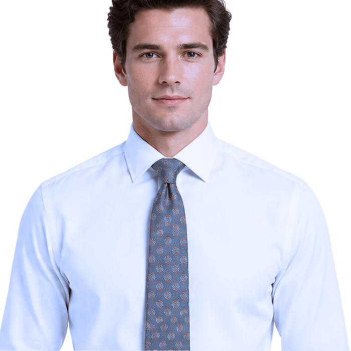 Emporio Armani Silk Blue Orange Dotted Circle 3in Tie – Made in Italy