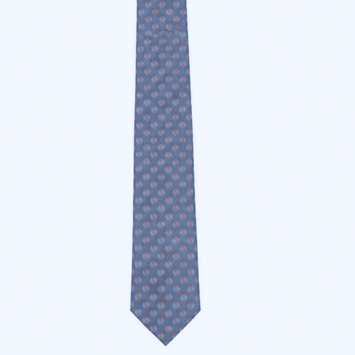 Emporio Armani Silk Blue Orange Dotted Circle 3in Tie – Made in Italy