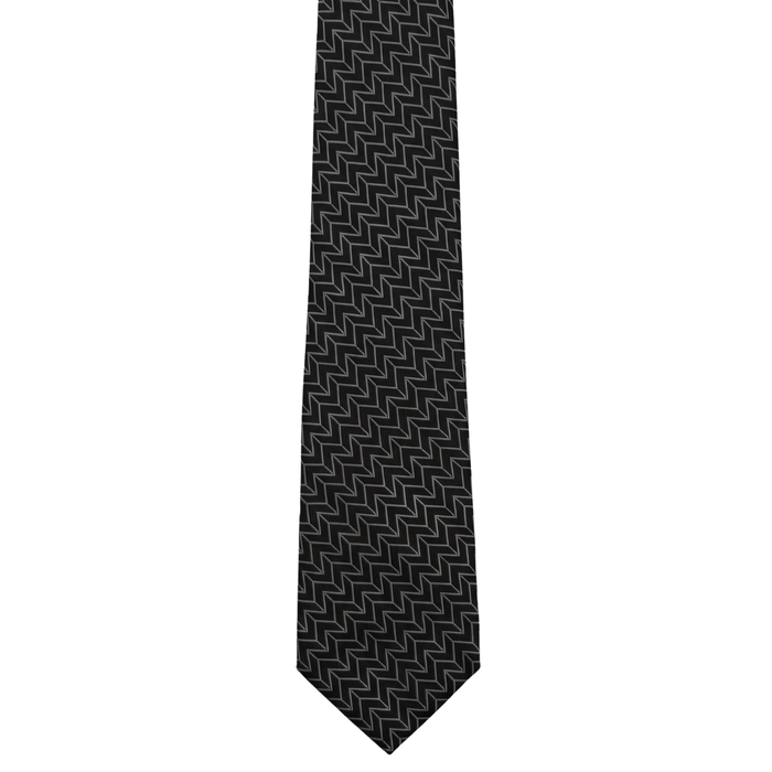Emporio Armani Silk Black Silver Arrow 3in Tie – Made in Italy