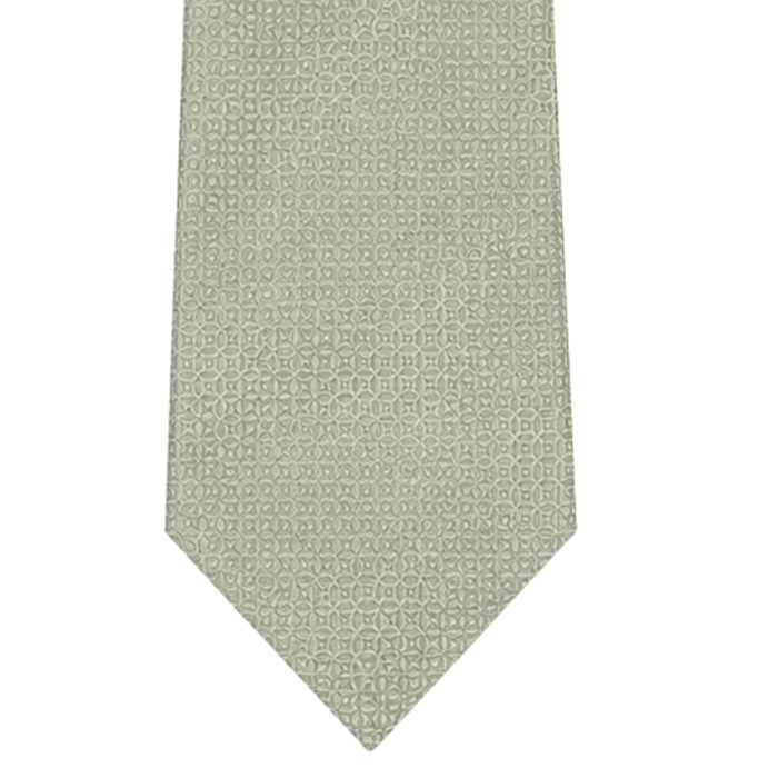Emporio Armani Silk Silver Cream Geometric 3in Tie – Made in Italy