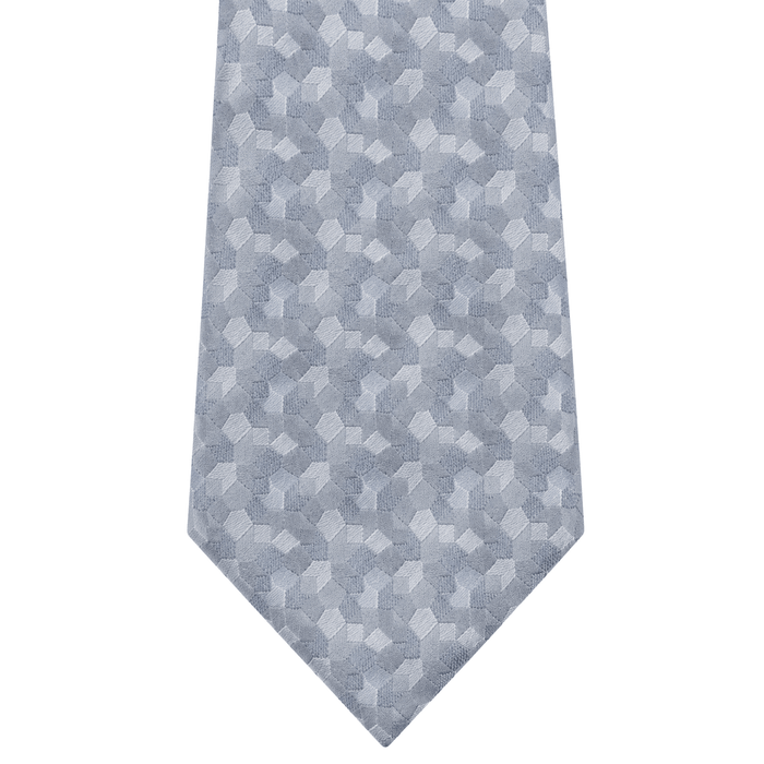 Emporio Armani 100% Silk Light Blue Geometric Tie - Made in Italy