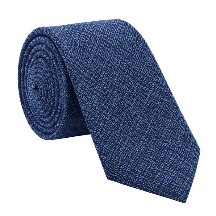 Emporio Armani 100% Silk Navy Blue Crosshatch Tie - Made in Italy