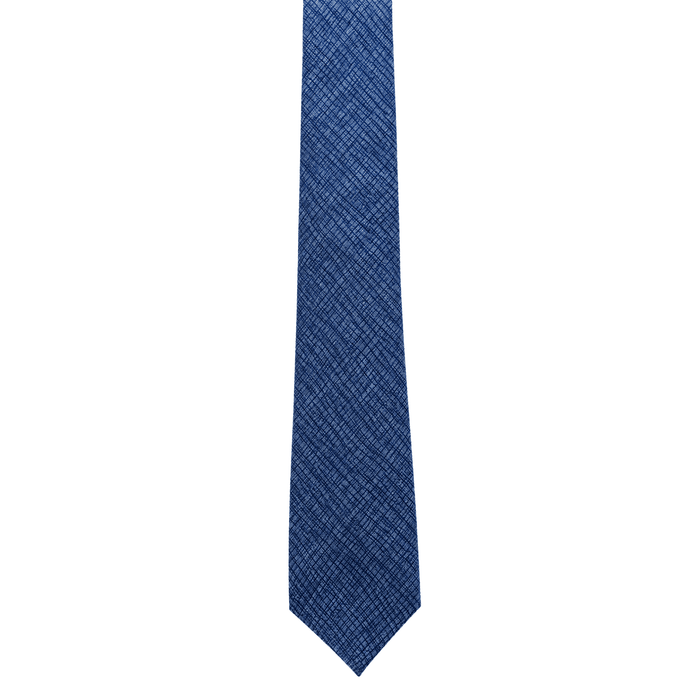 Emporio Armani 100% Silk Navy Blue Crosshatch Tie - Made in Italy