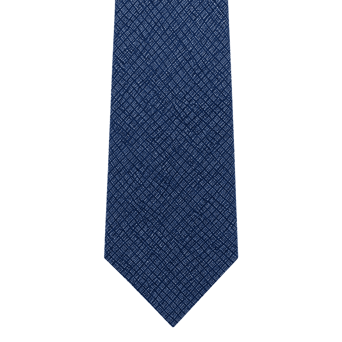 Emporio Armani 100% Silk Navy Blue Crosshatch Tie - Made in Italy