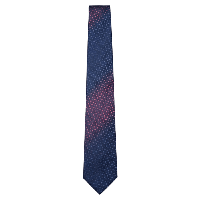 Emporio Armani 100% Silk Navy Blue Square Dot Tie - Made in Italy