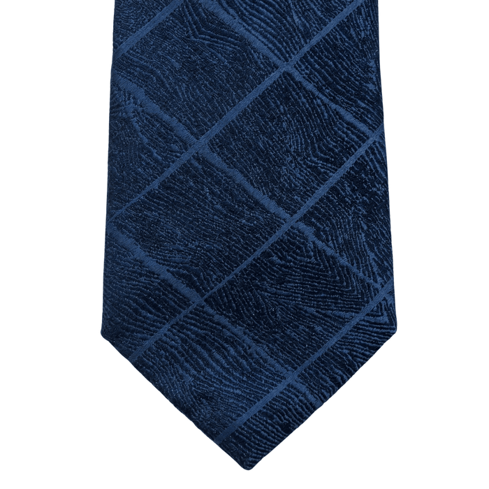 Emporio Armani 100% Silk Navy Blue Diagonal Stripe Tie - Made in Italy