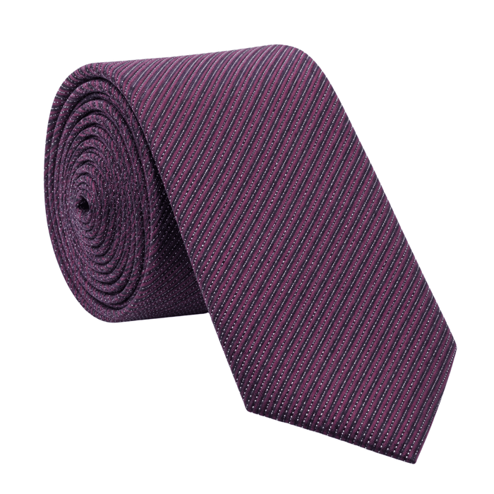 Emporio Armani 100% Silk Burgundy Diagonal Stripe Tie - Made in Italy