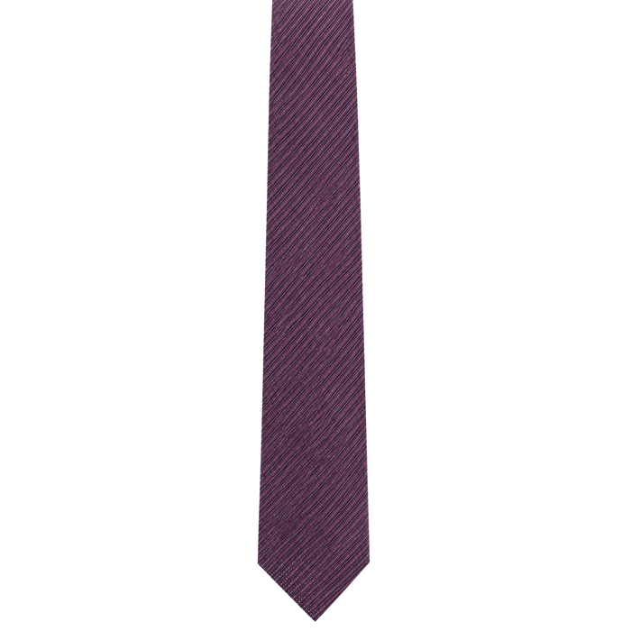 Emporio Armani 100% Silk Burgundy Diagonal Stripe Tie - Made in Italy