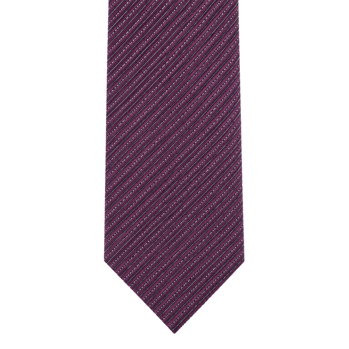 Emporio Armani 100% Silk Burgundy Diagonal Stripe Tie - Made in Italy
