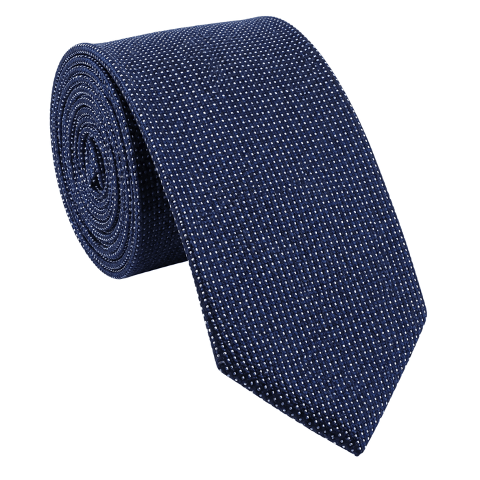 Emporio Armani 100% Silk Navy Blue Micro Dot Tie - Made in Italy