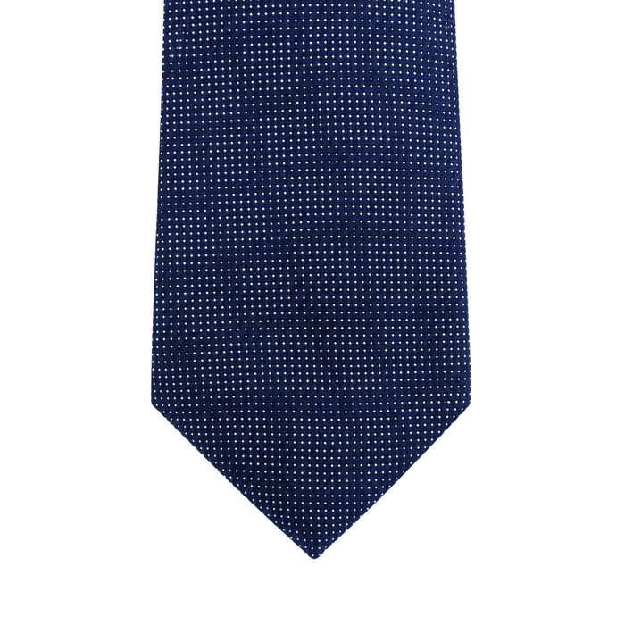Emporio Armani 100% Silk Navy Blue Micro Dot Tie - Made in Italy