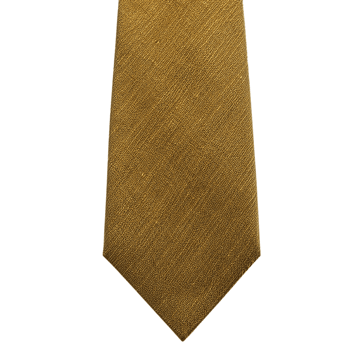 Emporio Armani 100% Silk Bronze Gold Solid Tie - Made in Italy