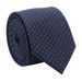 Emporio Armani 100% Silk Navy Blue Circle Pattern Tie - Made in Italy