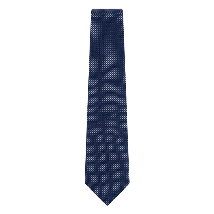 Emporio Armani 100% Silk Navy Blue Micro Dot Tie - Made in Italy