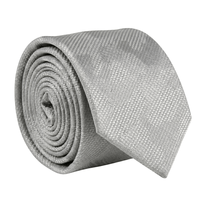 Emporio Armani 100% Silk Silver Gray Abstract Textured Tie - Made in Italy