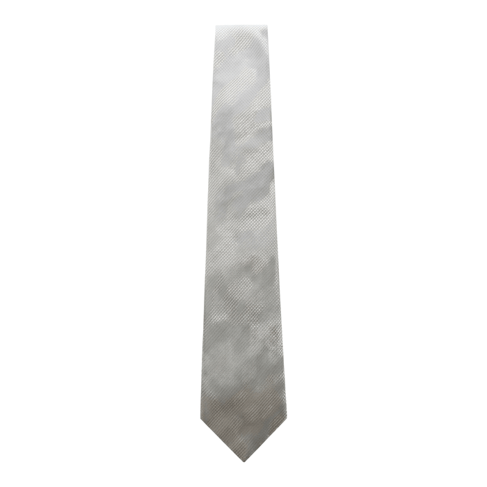 Emporio Armani 100% Silk Silver Gray Abstract Textured Tie - Made in Italy
