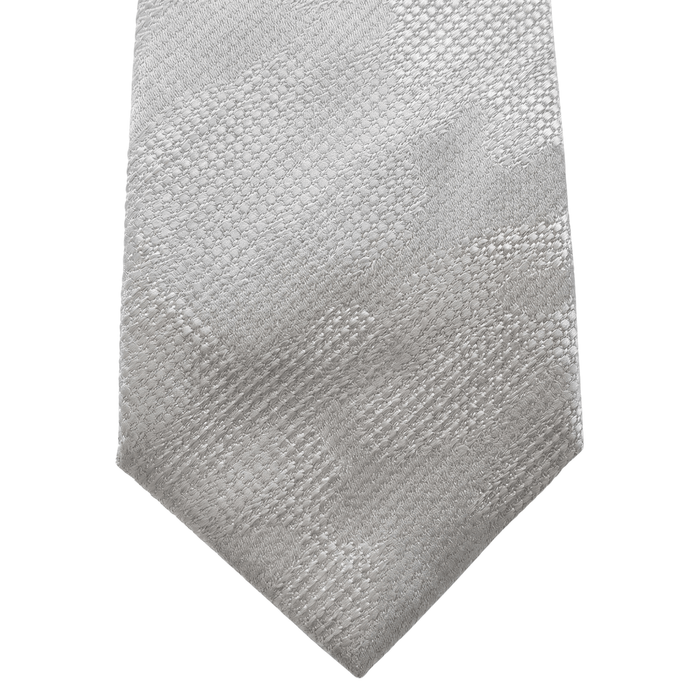 Emporio Armani 100% Silk Silver Gray Abstract Textured Tie - Made in Italy