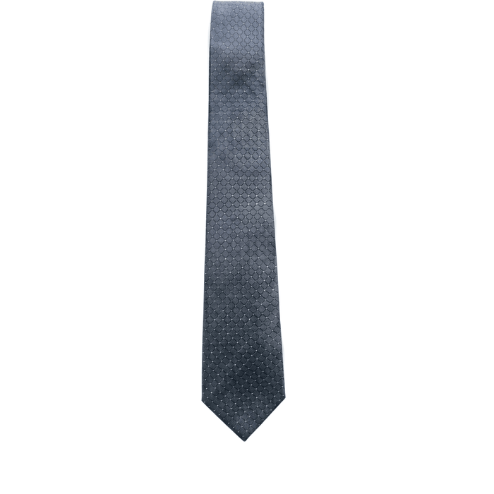 Emporio Armani 100% Silk Charcoal Gray Diamond Pattern Tie - Made in Italy