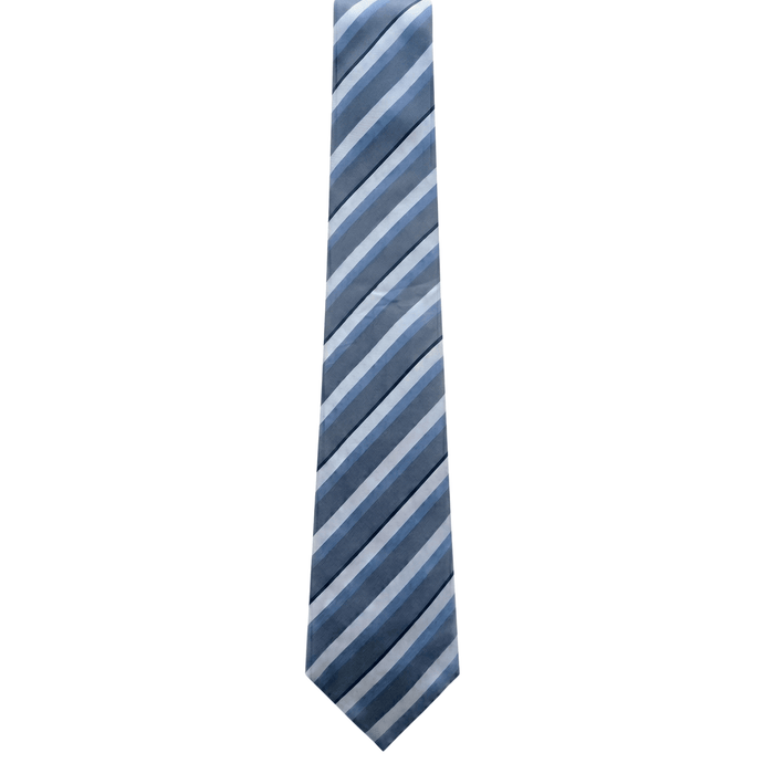 Emporio Armani 100% Silk Blue Multicolor Diagonal Stripe Tie - Made in Italy