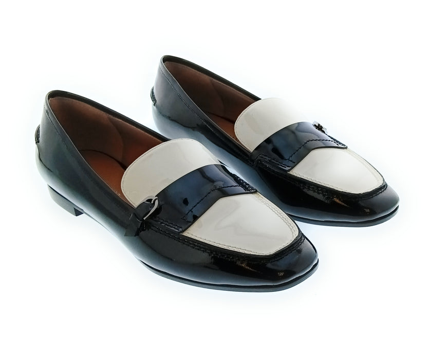 Emporio Armani Women's Two-Tone Patent Leather Penny Loafers-6.5