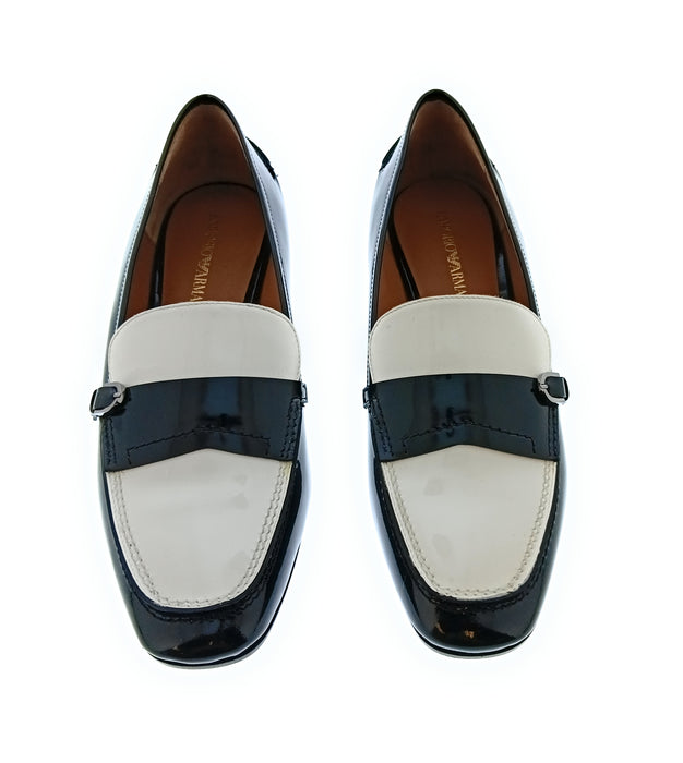 Emporio Armani Women's Two-Tone Patent Leather Penny Loafers-6.5