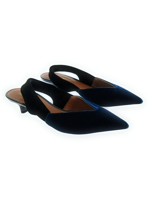 Emporio Armani Women's Teal Velvet Slingback Pumps-6.5