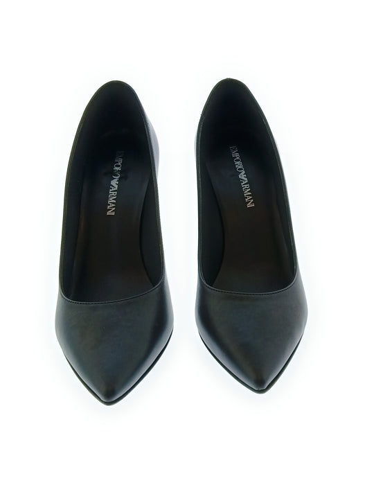 Emporio Armani Women's Black Leather Stiletto Pumps-6.5