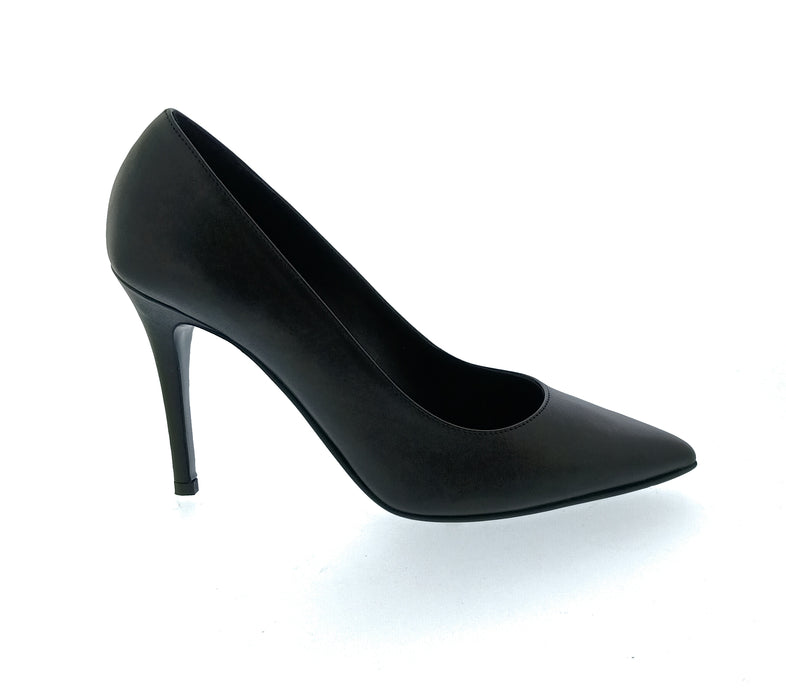 Emporio Armani Women's Black Leather Stiletto Pumps-6.5