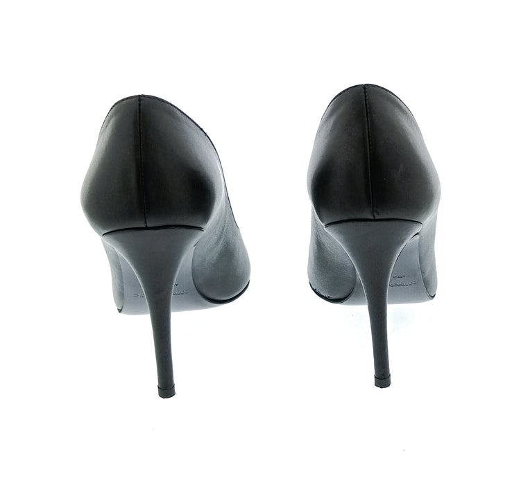 Emporio Armani Women's Black Leather Stiletto Pumps-6.5