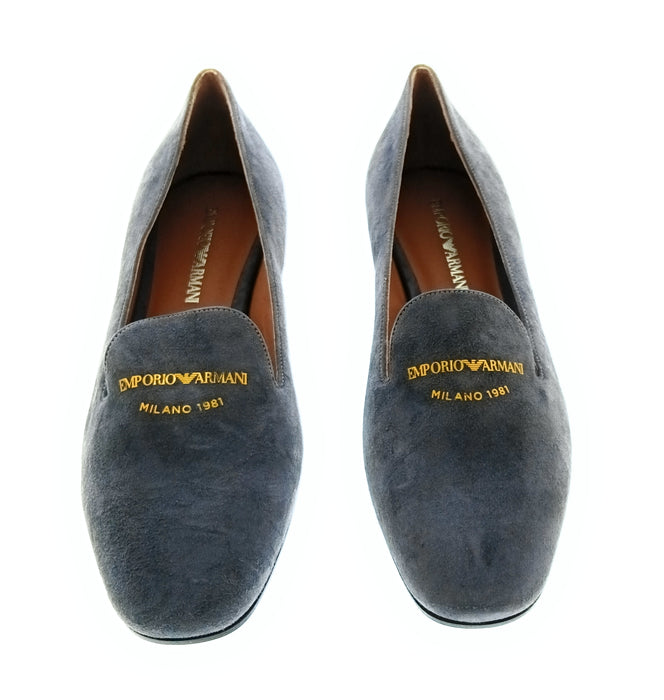 Emporio Armani Women's Anthracite Suede Loafers-6.5